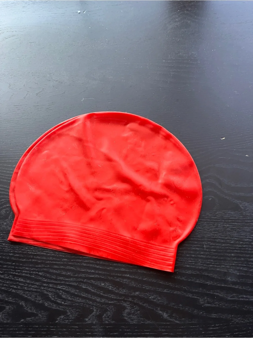 Red Latex Swimming Swim Cap Adult Size Waterproof Pool Gear x2